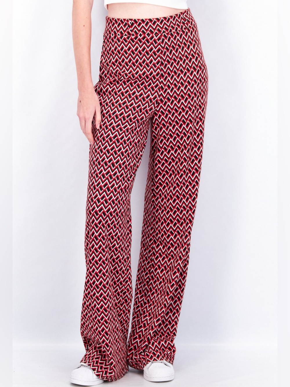 Asos Design Women Wide Leg Geo Printed Relaxed Flare Pants, Multicolor